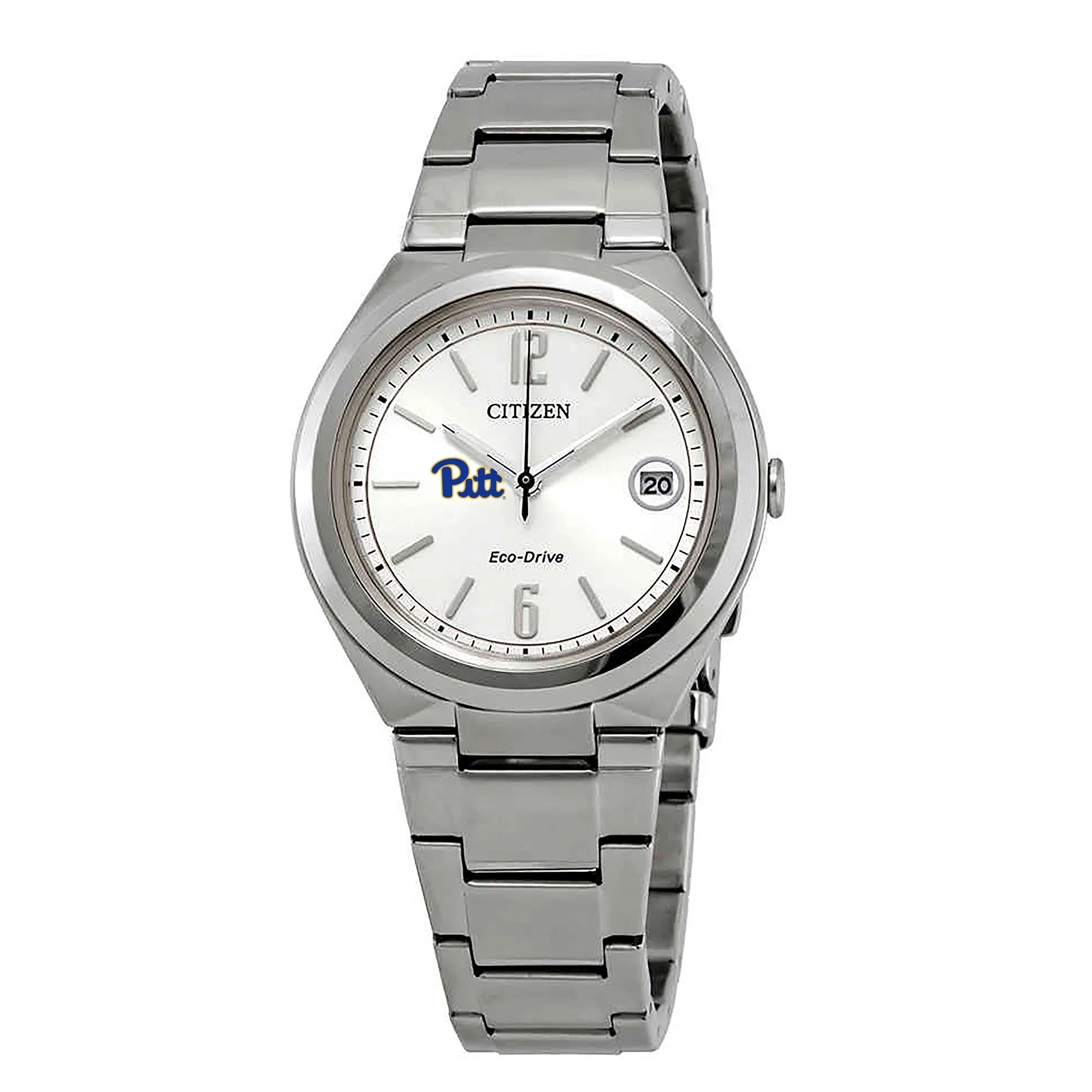 Women's  Sizeilver Pitt Panthers Eco-Drive Sizetainless Sizeteel Watch