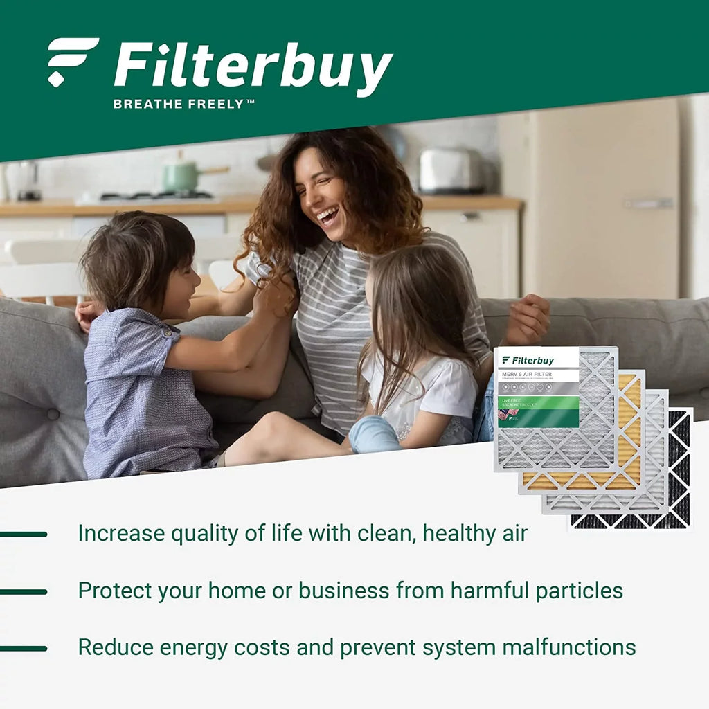 Filterbuy 12x20x1 MERV 8 Pleated HVAC AC Furnace Air Filters (12-Pack)