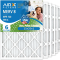 15x20x1 Air Filter MERV 8 Comparable to MPR 700 & FPR 5 Electrostatic Pleated Air Conditioner Filter 6 Pack HVAC AC Premium USizeA Made 15x20x1 Furnace Filters by AIRX FILTERSize WICKED CLEAN AIR.
