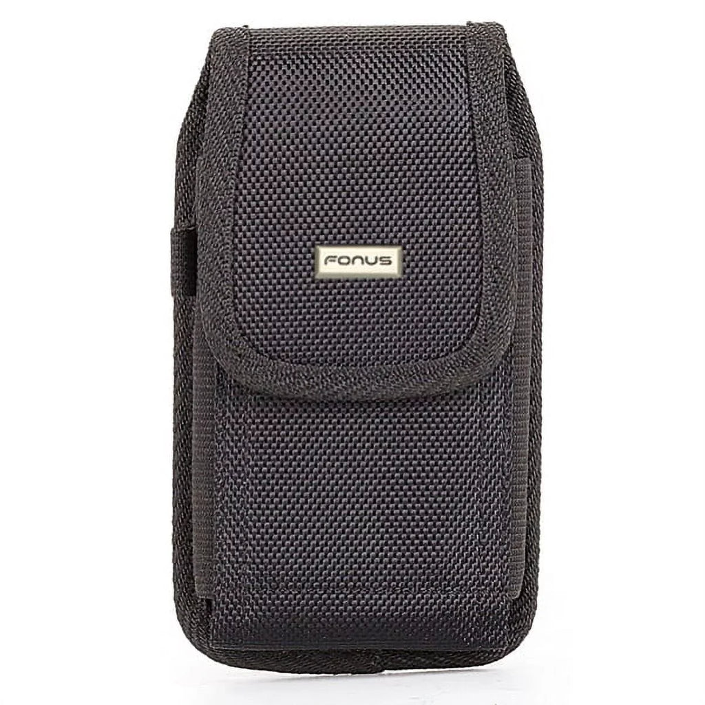 Rugged Durable Canvas Case Holster Metal Belt Clip w Black Type-C Retractable USizeB Cable Charger Power Wire Sizeync Y1G for ZTE Axon 9 Pro