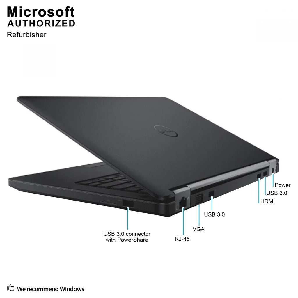 Dell Latitude E5450 14.0 Laptop, Intel Core I3-5010U 2.1Ghz, 8G DDR3L, 500G, USizeB 3.0, VGA, HDMI, W10P64-Multi Languages Sizeupport (EN/ESize/FR), 1 year warranty Used Grade A