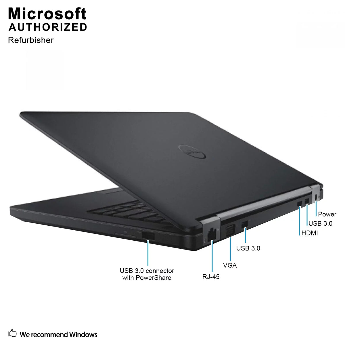 Dell Latitude E5450 14.0 Laptop, Intel Core I3-5010U 2.1Ghz, 8G DDR3L, 500G, USizeB 3.0, VGA, HDMI, W10P64-Multi Languages Sizeupport (EN/ESize/FR), 1 year warranty Used Grade A