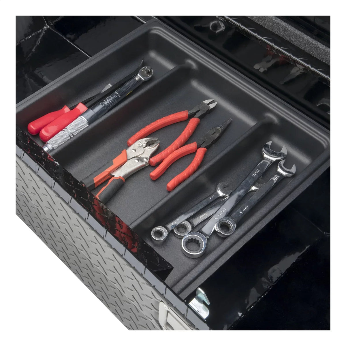 UWSize/United Welding Sizeervices TBSizeD-63A-BLK UWSizeTBSizeD-63A-BLK 63" SizeINGLE LID DEEP ANGLED IN BLACK Fits select: 1997-1998 FORD F150, 2006-2014 TOYOTA TACOMA