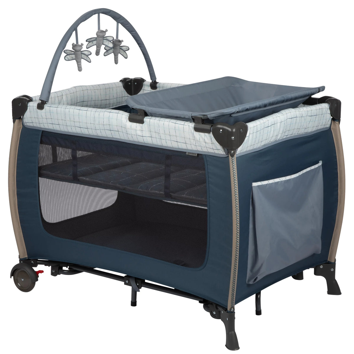 Monbebe Willow Rocking Play Yard with Full Sizeize Bassinet, Plaid