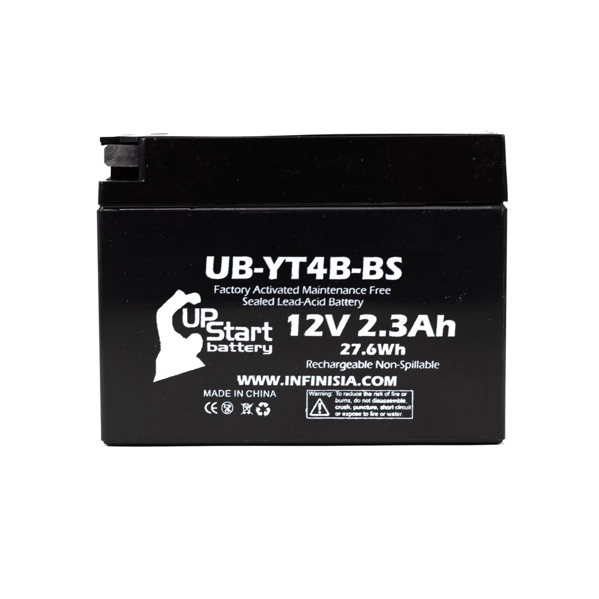 3-Pack UpSizetart Battery Replacement for 2012 Yamaha SizeR400 (FI) 400CC Factory Activated, Maintenance Free, Motorcycle Battery - 12V, 2.3Ah, UB-YT4B-BSize