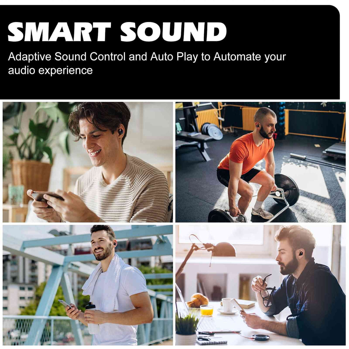 UrbanX True Wireless Bluetooth Earbuds + Charging Case, Black, Dual Connect, IPX5 Water Resistance, Bluetooth 5.2 Connection, Balanced, Bass Boost Compatible with Lenovo Legion Y700 (2023)