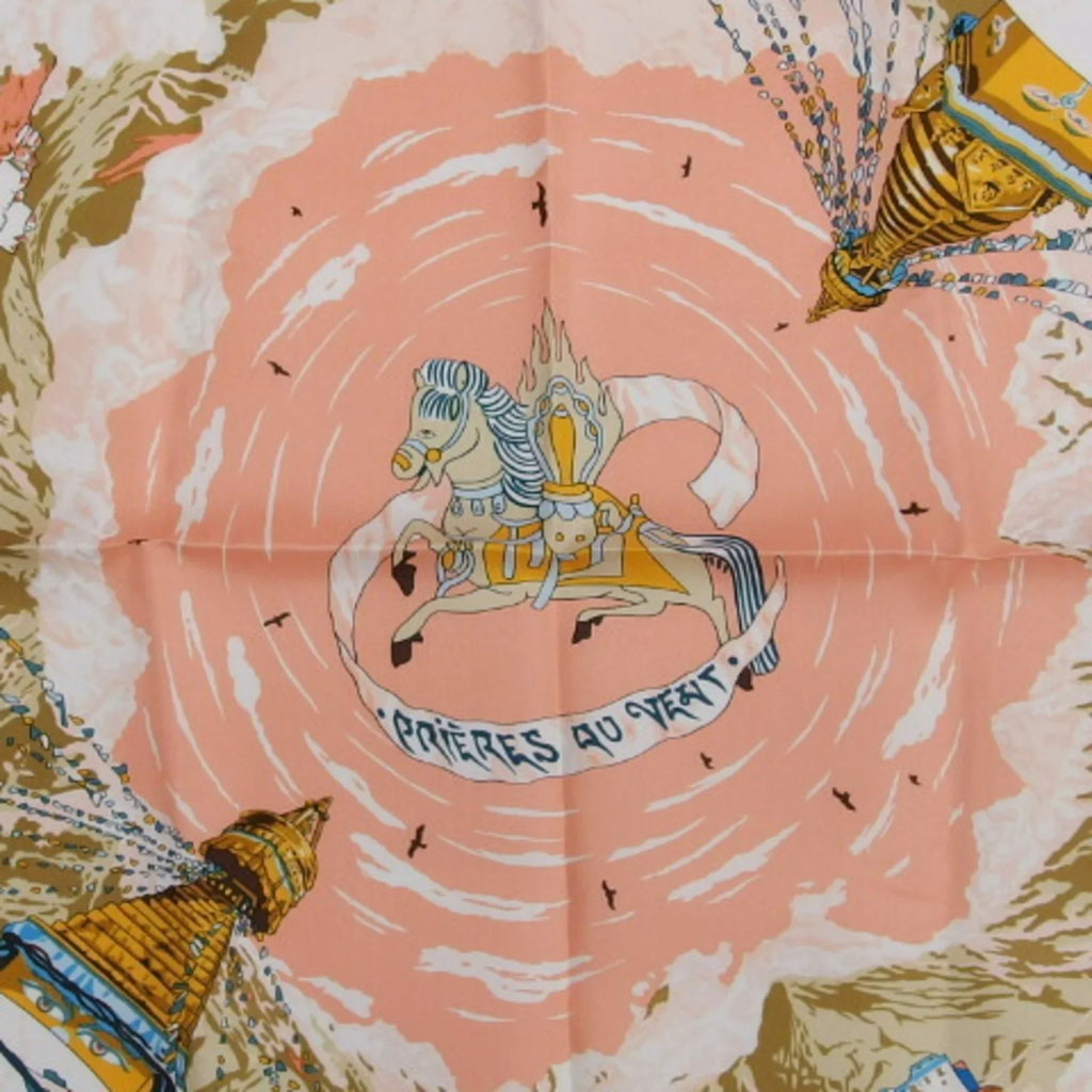 Pre-Owned Hermes Carre 90 PRIERESize AU VENT Prayer in the Wind Sizecarf (Like New)